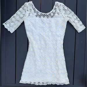 Abercrombie & Fitch White Cream Lace Dress Womens Size 00